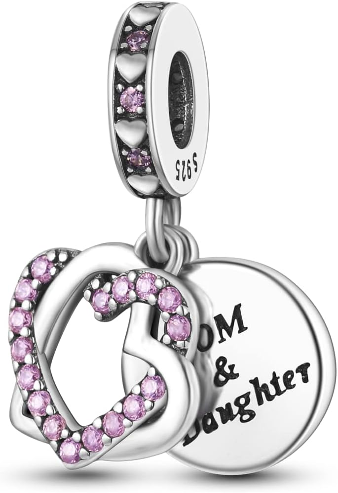 MULA 925 Sterling Silver Charms for Bracelets and Necklaces Lucky Home Happy Family Forever Love Mom Beads Dangle Pendants Jewelry for Women - Image 1